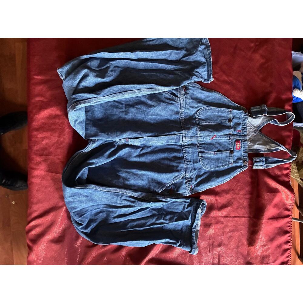 Denim Bib Overalls Unisex Adjustable Straps Carpenter Pockets Light Blue Washed